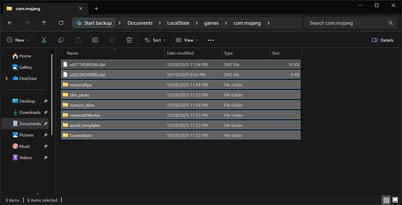 Copy player data to new com.mojang folder