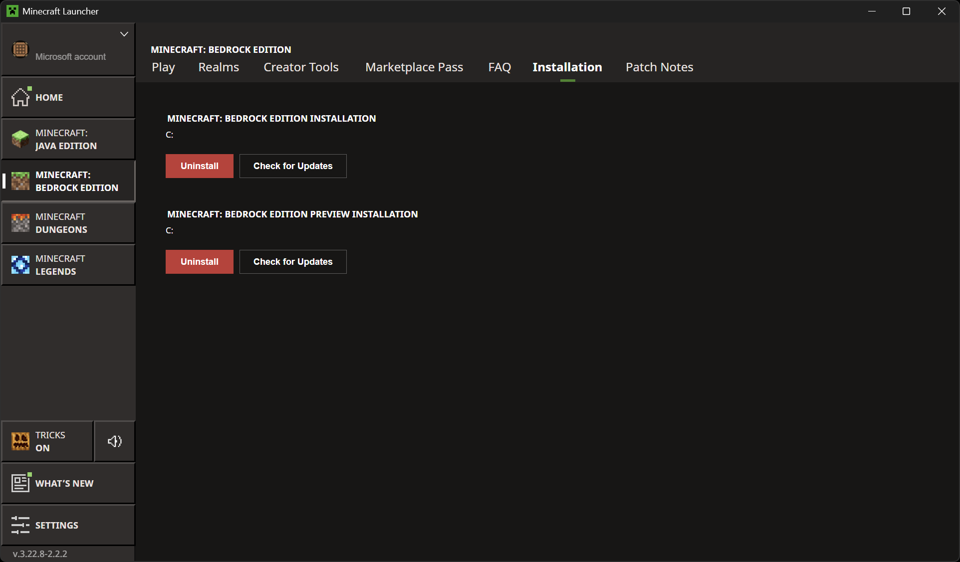 Install Minecraft via Launcher