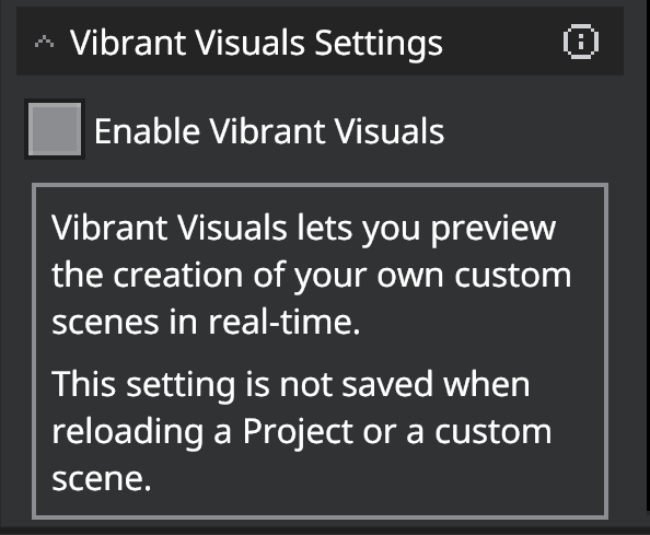 vibrant visuals toggle