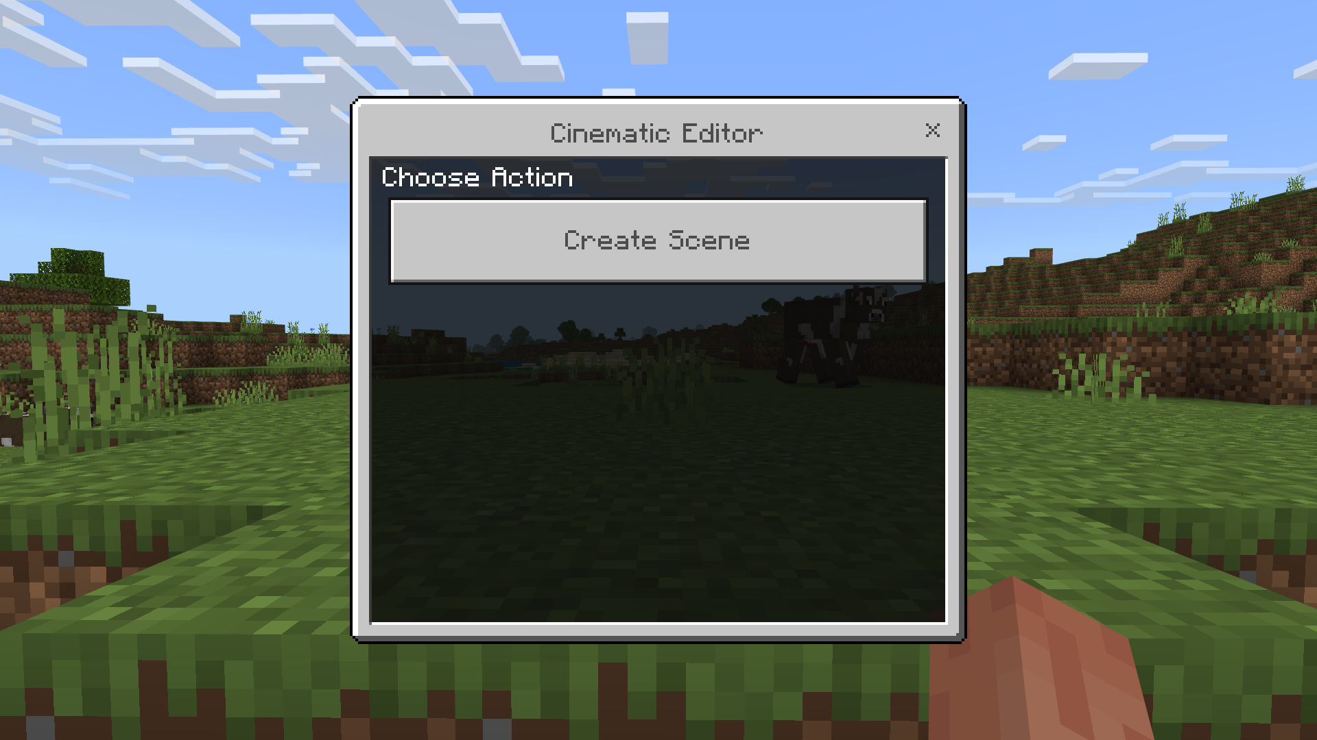 Runtime Editor showing Create scene