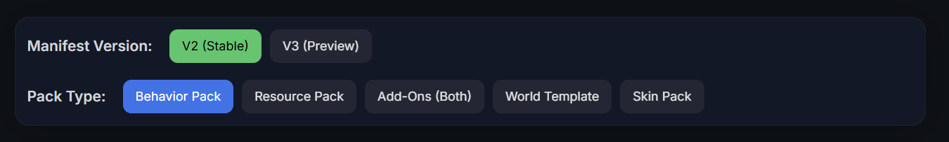 Manifest version selector