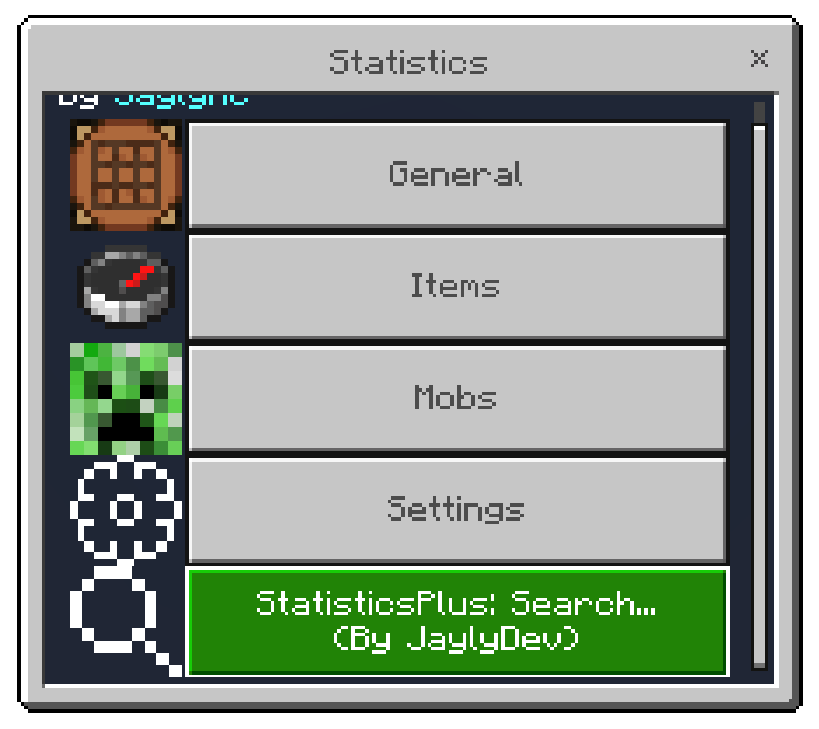 Search button in statistics menu